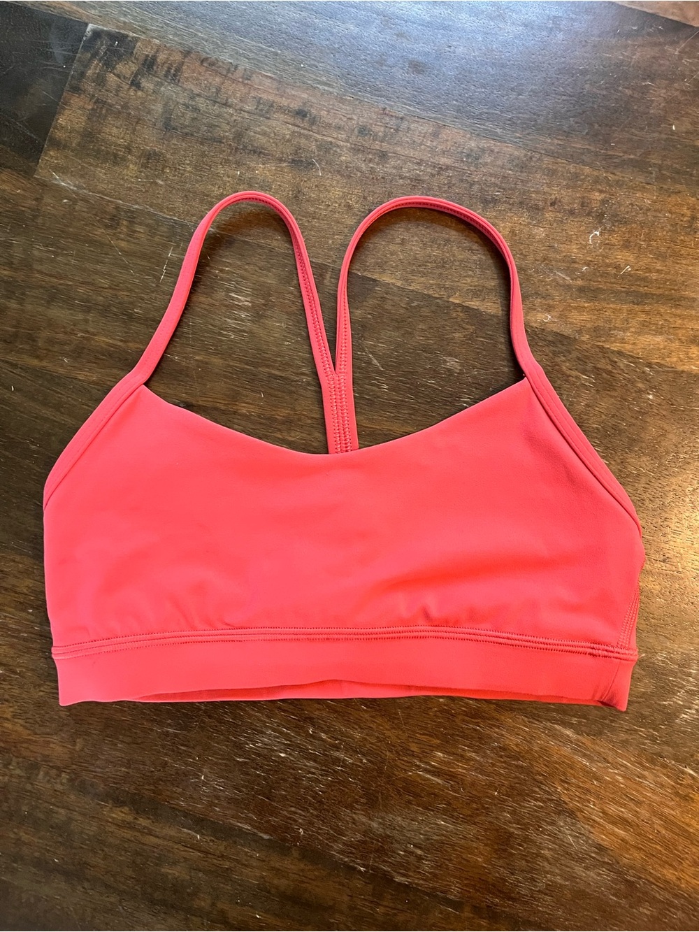lululemon Flow Y Coral Pink Strappy Sports Bra